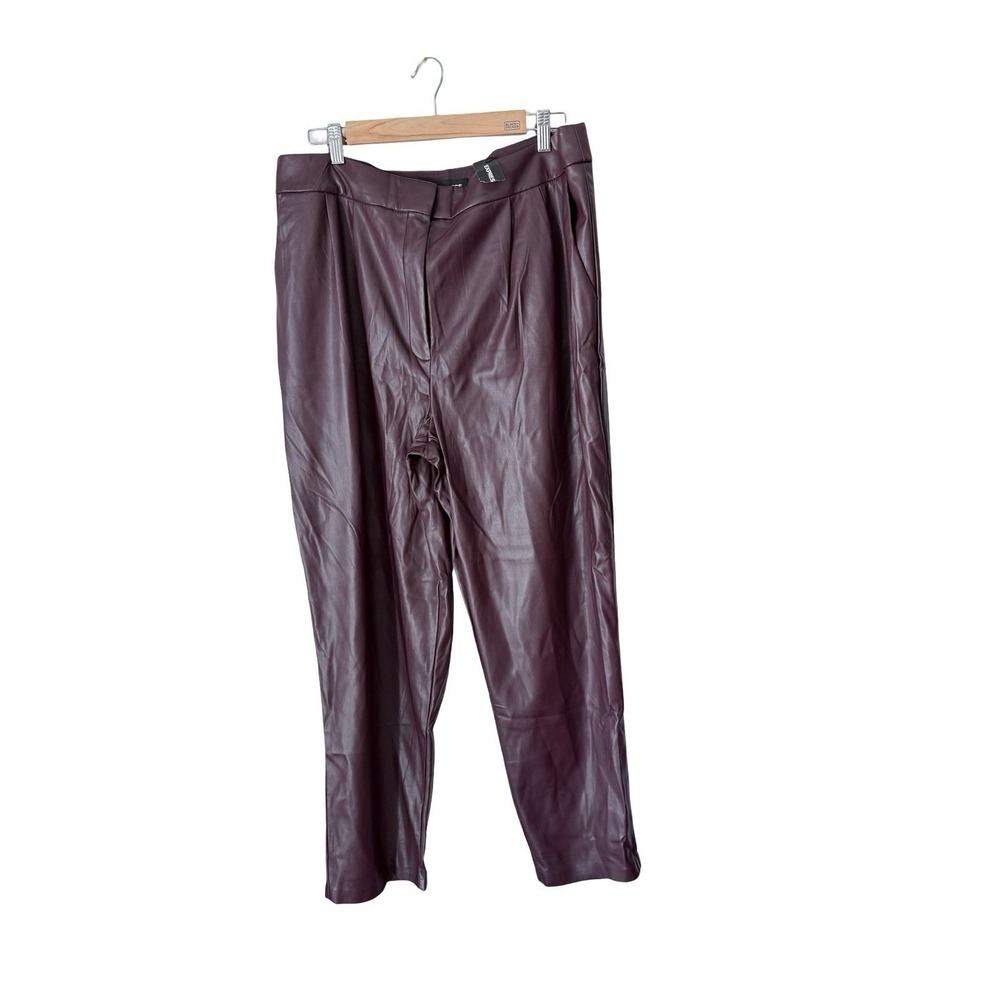Express‎ burgundy high rise faux leather pants size 16L